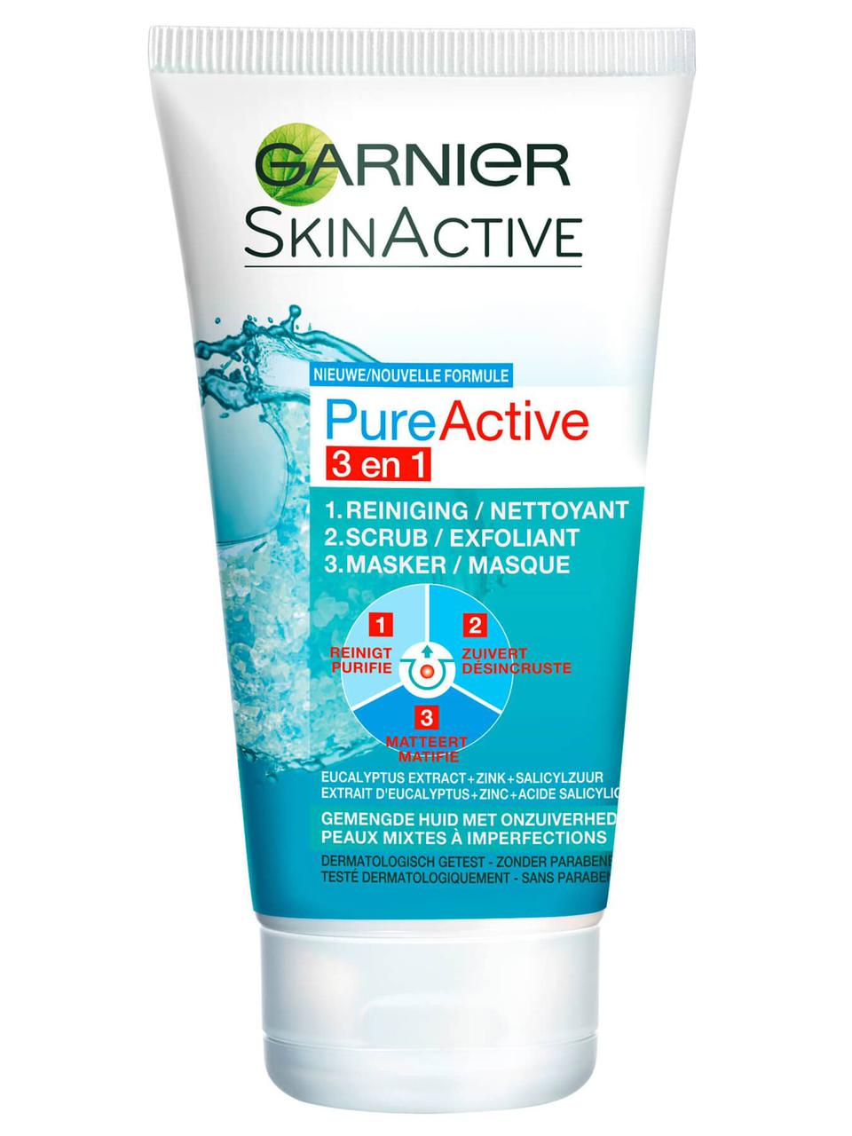 Garnier Pure Active 3 In 1 Blackhead Scrub - Wash, Scrub & Mask 150ml