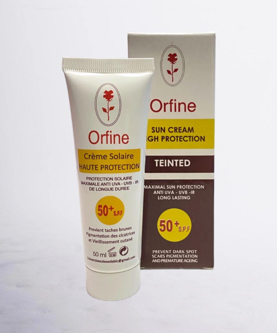 Orfine : Sun cream high protection SPF 50+ TEINTED