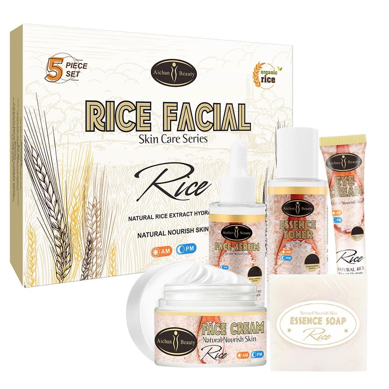 Aichun Beauty : Rice facial , skin care series 5 piece set