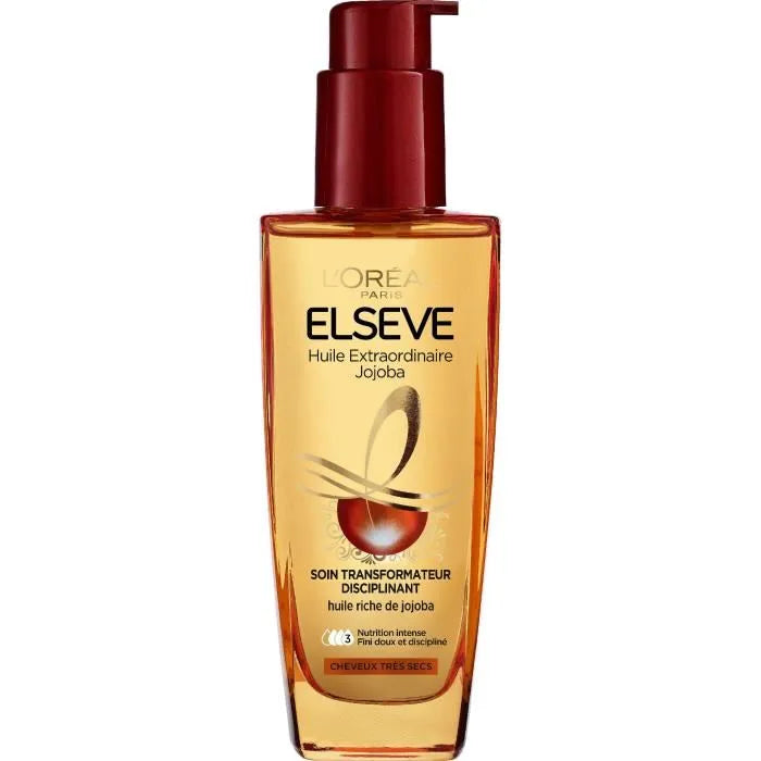 L' Oréal - Elsève - Huile Extraordinaire Jojoba - Soin Transformateur Disciplinant - Cheveux très secs - 100mL